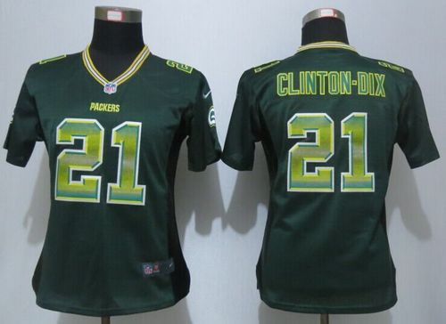 Nike Packers #21 Ha Ha Clinton-Dix Green Team Color Women's Stitched NFL Elite Strobe Jersey
